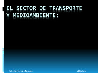 EL SECTOR DE TRANSPORTE
Y MEDIOAMBIENTE:
Sheila Pérez Morodo 2Bach E
 