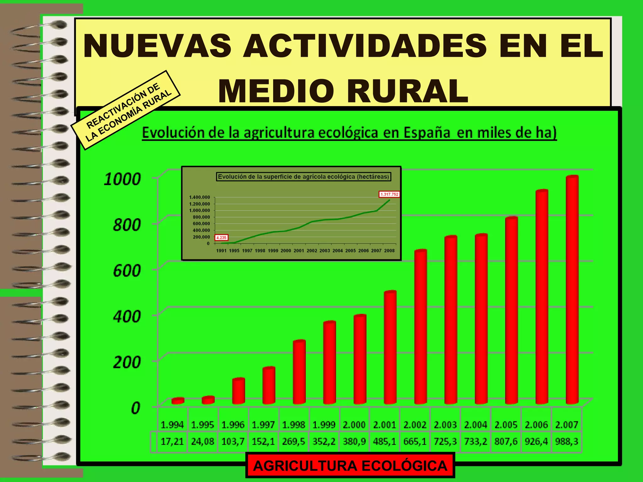 NUEVAS ACTIVIDADES EN EL MEDIO RURAL REACTIVACIÓN DE LA ECONOMÍA RURAL AGRICULTURA ECOLÓGICA 