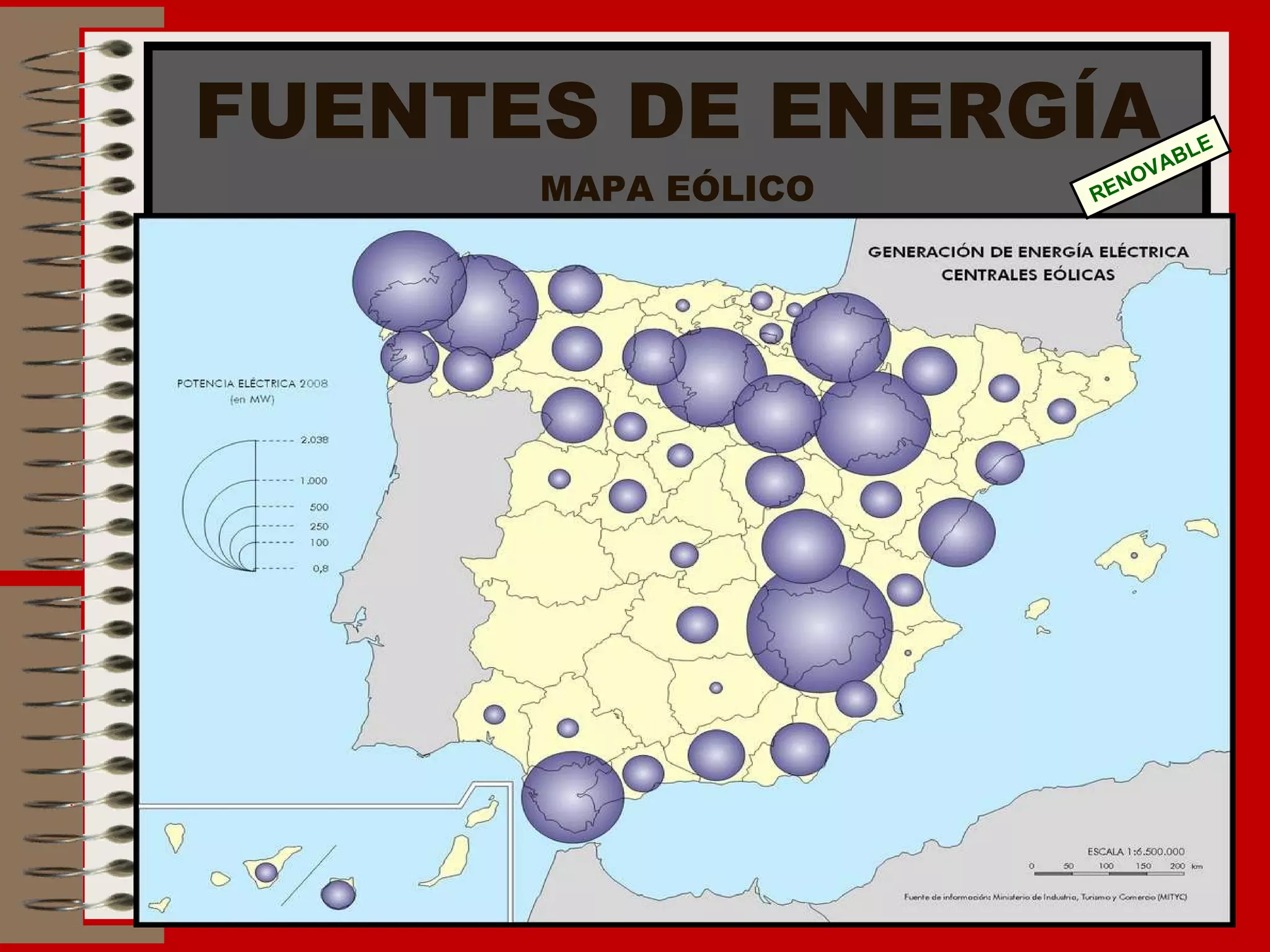 FUENTES DE ENERGÍA MAPA EÓLICO RENOVABLE 