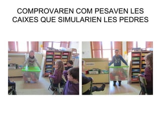 COMPROVAREN COM PESAVEN LES
CAIXES QUE SIMULARIEN LES PEDRES
 