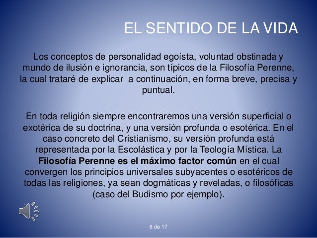 El sentido de la vida según la filosofía perenne