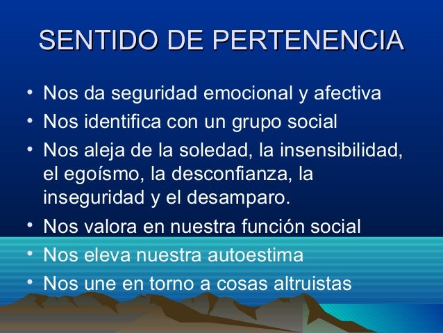 El sentido de pertenencia 2