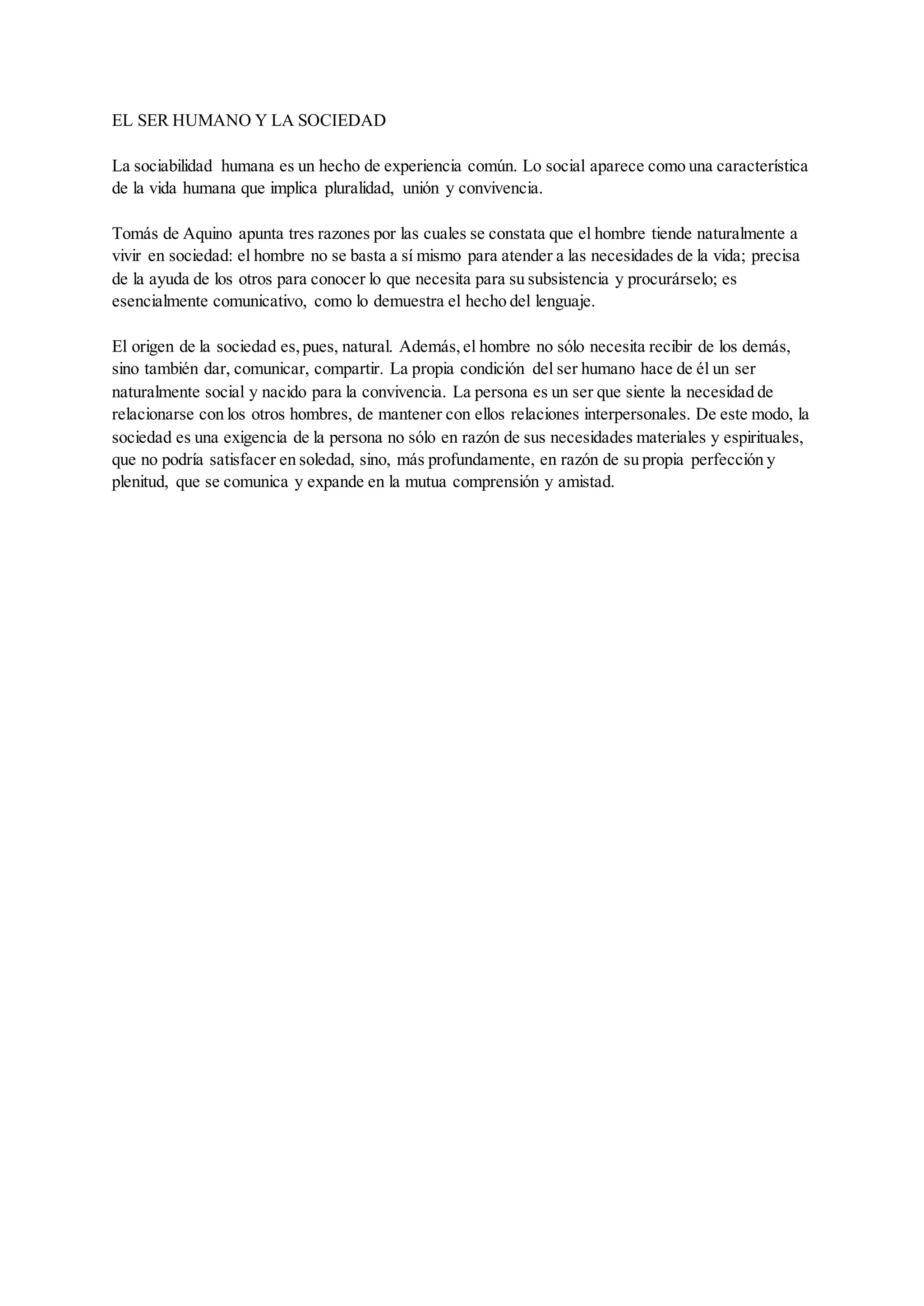 El ser humano y la sociedad | DOCX