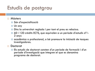 Els Estudis Universitaris