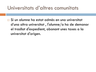 Els Estudis Universitaris
