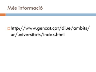 Els Estudis Universitaris