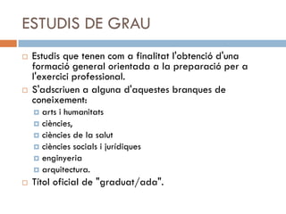 Els Estudis Universitaris