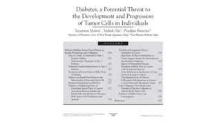 Diabetes & Tumour, Book Chapter