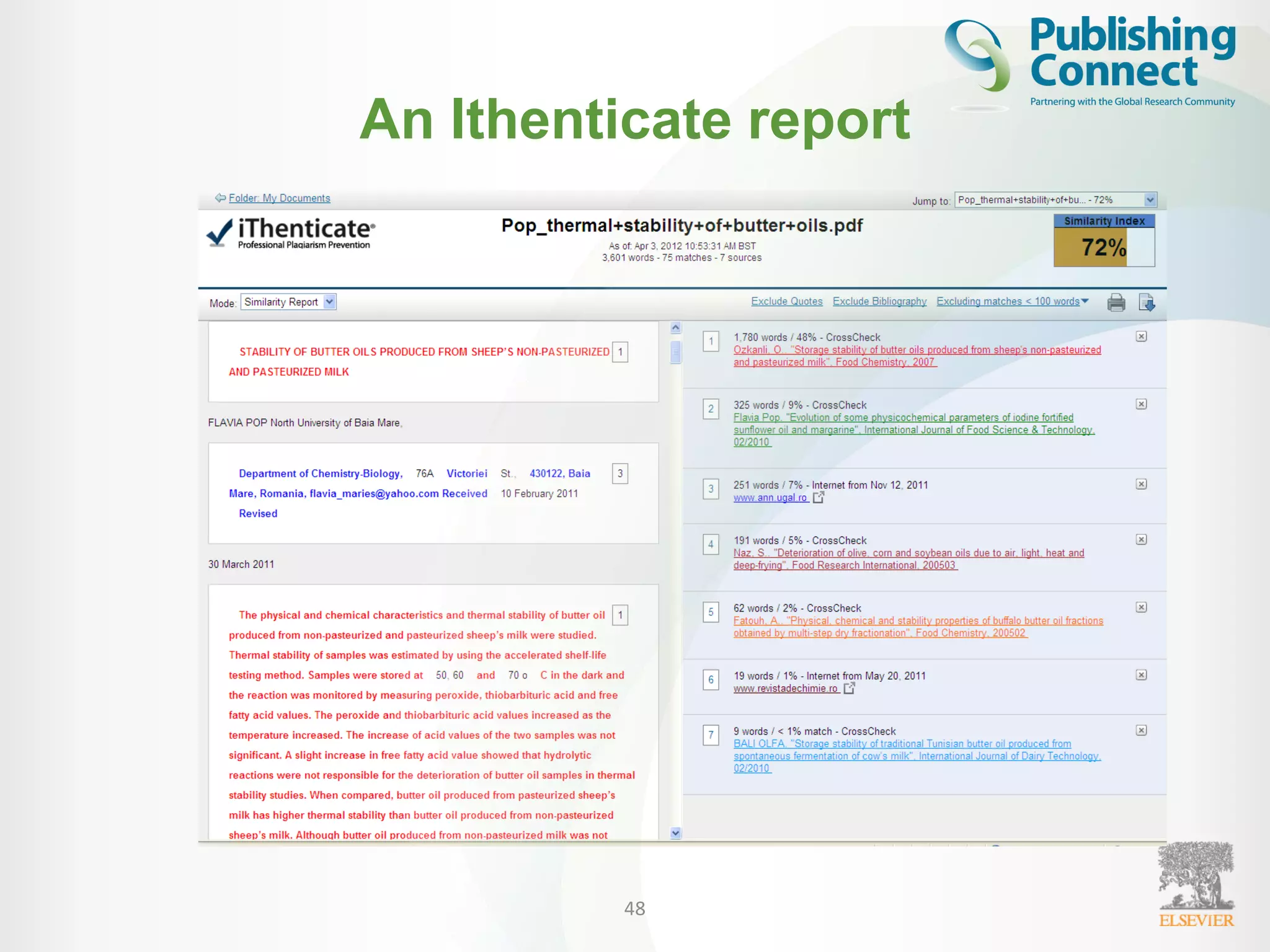 48
An Ithenticate report
 