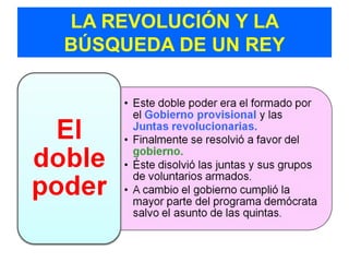 LA REVOLUCIÓN Y LA
BÚSQUEDA DE UN REY
 