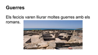 Guerres
Els fecicis varen lliurar moltes guerres amb els
romans.
 