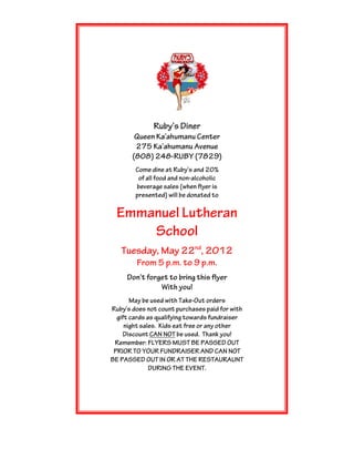 Emmanuel Lutheran School Fundraiser Flyer