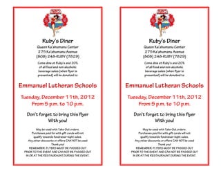 Emmanuel Lutheran Schools Fundraiser Flyer