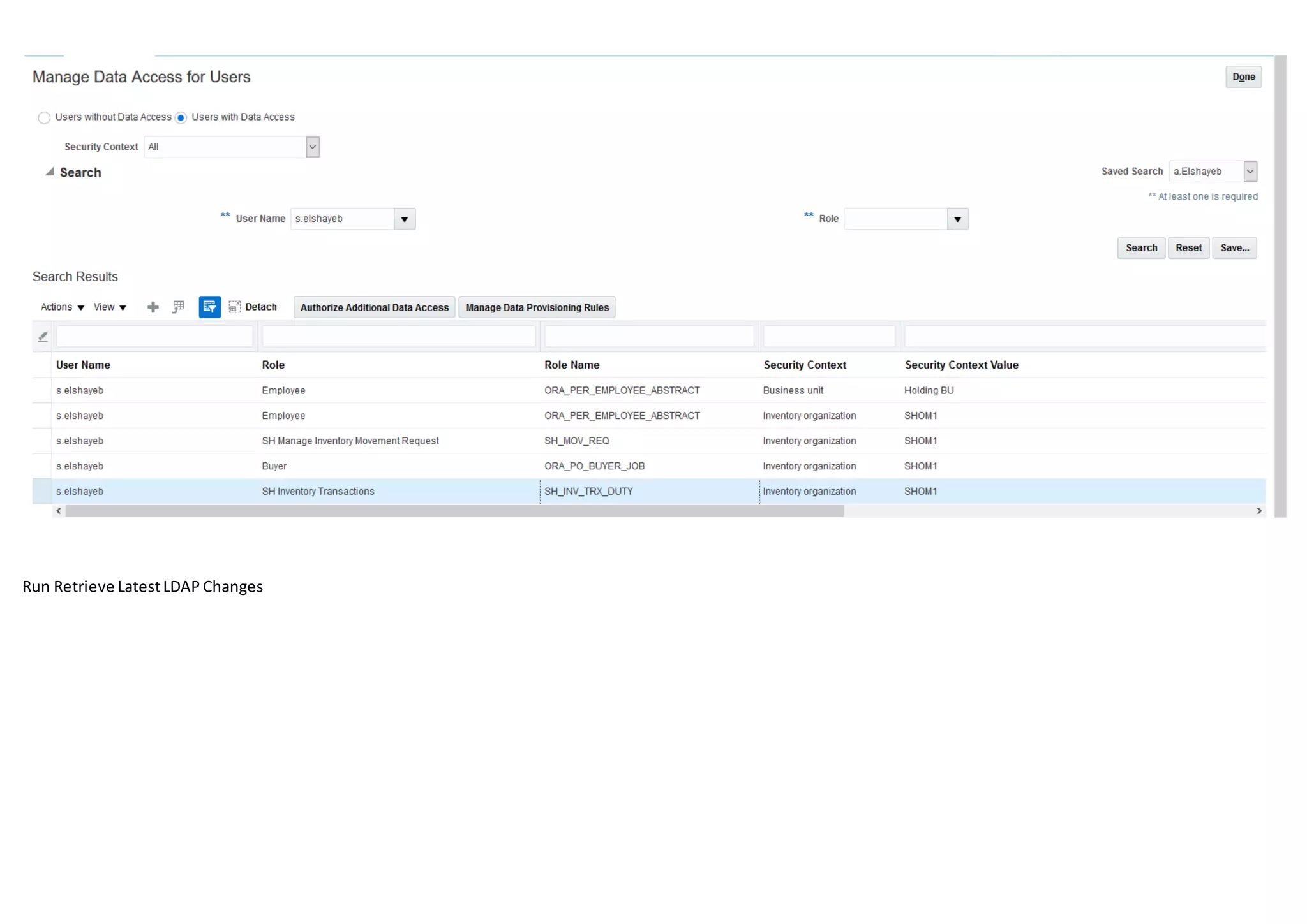 Run Retrieve LatestLDAP Changes