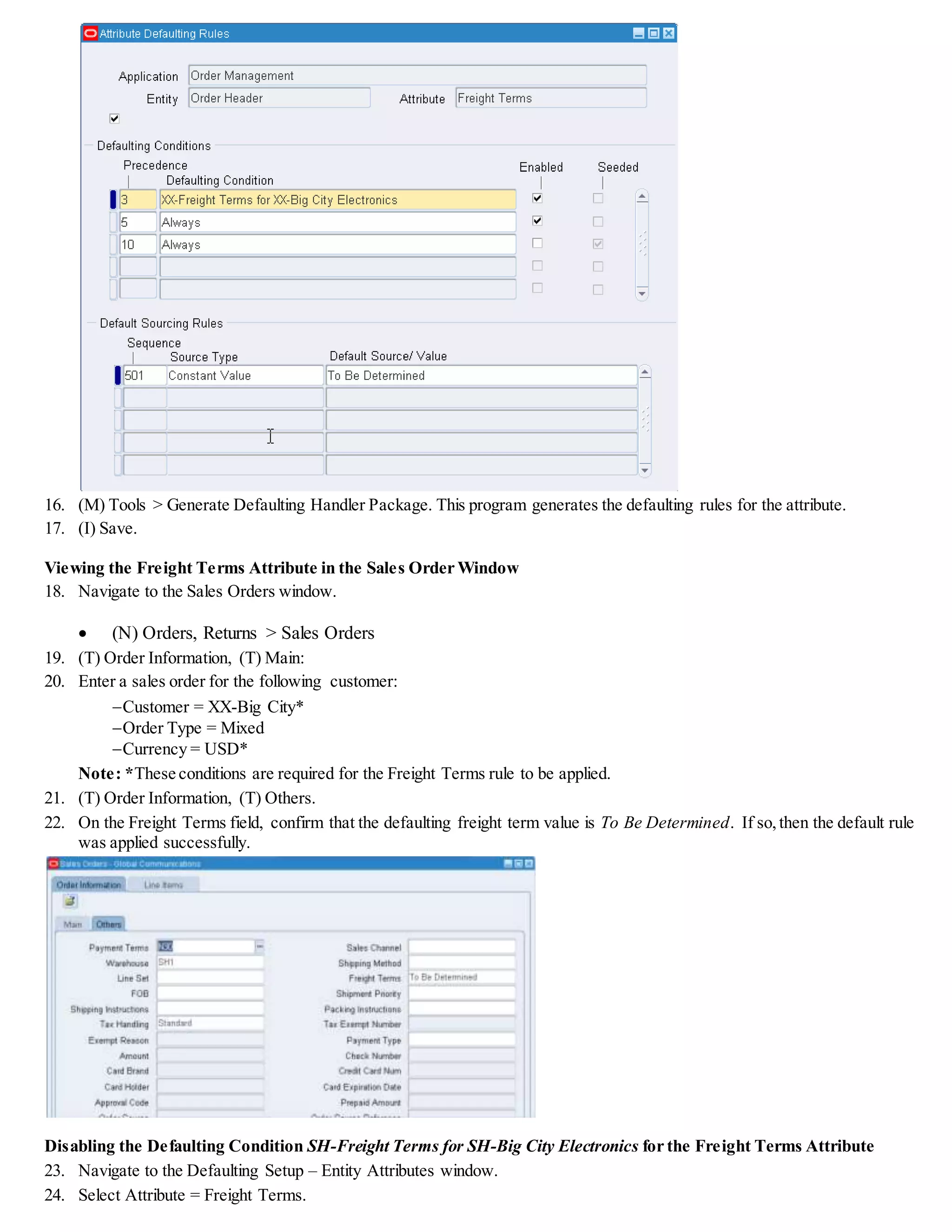 Practice - Creating a Discount Modifier Using Qualifiers
Overview
In this practice, you will learn how to create a discount modifier to apply a 5% discount.
You will then create a sales order and see the discount applied automatically.
Creating a Discount Modifier
Responsibility = Oracle Management Super User, Vision Operations
QP: Allow Buckets For Manual Modifiers
Default Value: No
This profile option enables you to define buckets for manual line or group of line level modifiers.
Yes: Enables you to define buckets for manual line or group of line level modifiers.
No: You cannot define buckets for manual line or group of line level modifiers.
1. Navigate to the Define Modifier window.
2. (T) Main:
Modifier Type = Discount List
Number = SH-Discount 1
Active = Deselected (to start)
Automatic = Selected
Name = SH-Discount 1
Version =1
Start Date = Today’s date
Description = 4
 