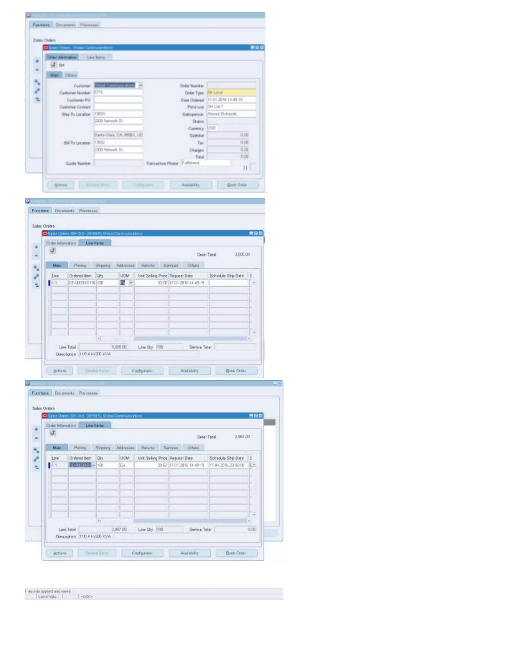 3. In the Price Break Lines region, enter the break lines.
Value From Value To Application Method Value
0 120 Amount .05
120 240 Amount .10
240 420 Amount .12
420 Amount .15
 