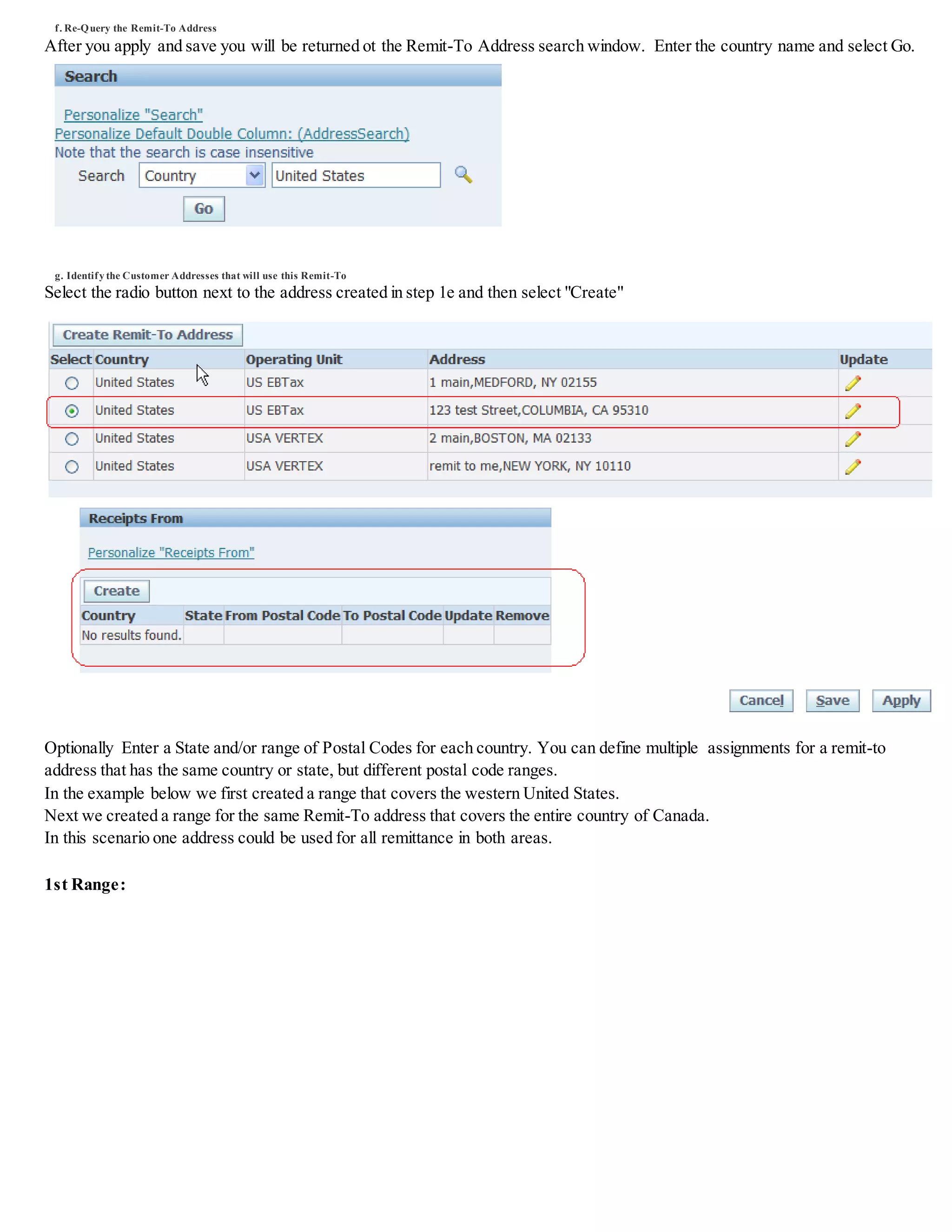 Perform Oracle Inventory Setup
Perform all setup steps required for Oracle Inventory,then perform the following.
• Set up internal locations for Human Resources for your Inventory Organizations
• Map inventory organizations to internal locations
Organizations
Define at least one of the following:
• Item validation organization
• Organization as inventory source for internal orders
• Organization for receiving purposes,if you use drop ship orders Your item validation organization can be the same as your inventory source
or your logical receiving organization, but you cannot use one organization for all three purposes.
Note: If you change the location of your organization, after delivery details have been created, then the new location will not take effect as the
ship from location until new transactions are created.
Each delivery detail needs to be updated with the new location if the ship from location needs to be changed on current deliv eries.
Pick Confirmation
The Pick Confirmation Required check box affects the behavior of the picking process in
Shipping Execution. Navigate: Oracle Shipping > Set up > Organization Parameters >
ATP, Picking, Item- Sourcing tab.
If the Pick Confirmation Required check box is selected, then the systemrequires you to navigate to Inventory forms or Pick Confirm using a
mobile device to perform a manual pick confirmation of the move order that was generated as a result of the Pick Release process.
The pick confirmation process acknowledges the transfer of the item being picked from its source location to the default staging location.
If the Pick Confirmation Required check box is deselected (the default) for new installs, the systemperforms the pick confirmation process
automatically based on sourcing rules set up in Oracle Inventory.
Organization Parameters Window - ATP, Pick, Item-Sourcing Tab
Staging Subinventory
Create at least one staging subinventory for each organization. Move orders record the movement of pick released material to staging
subinventories.Staging subinventories should be Reservable .
 