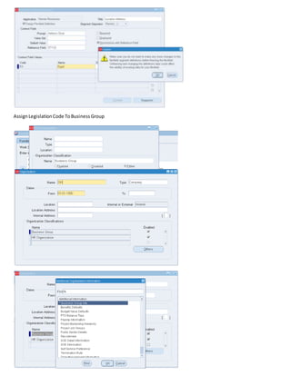 AssignLegislationCode ToBusinessGroup
 