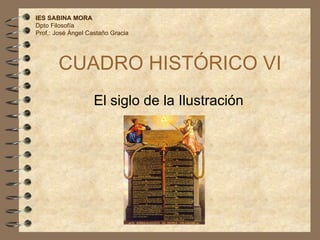CUADRO HISTÓRICO VI El siglo de la Ilustración IES SABINA MORA Dpto Filosofía Prof.: José Ángel Castaño Gracia 
