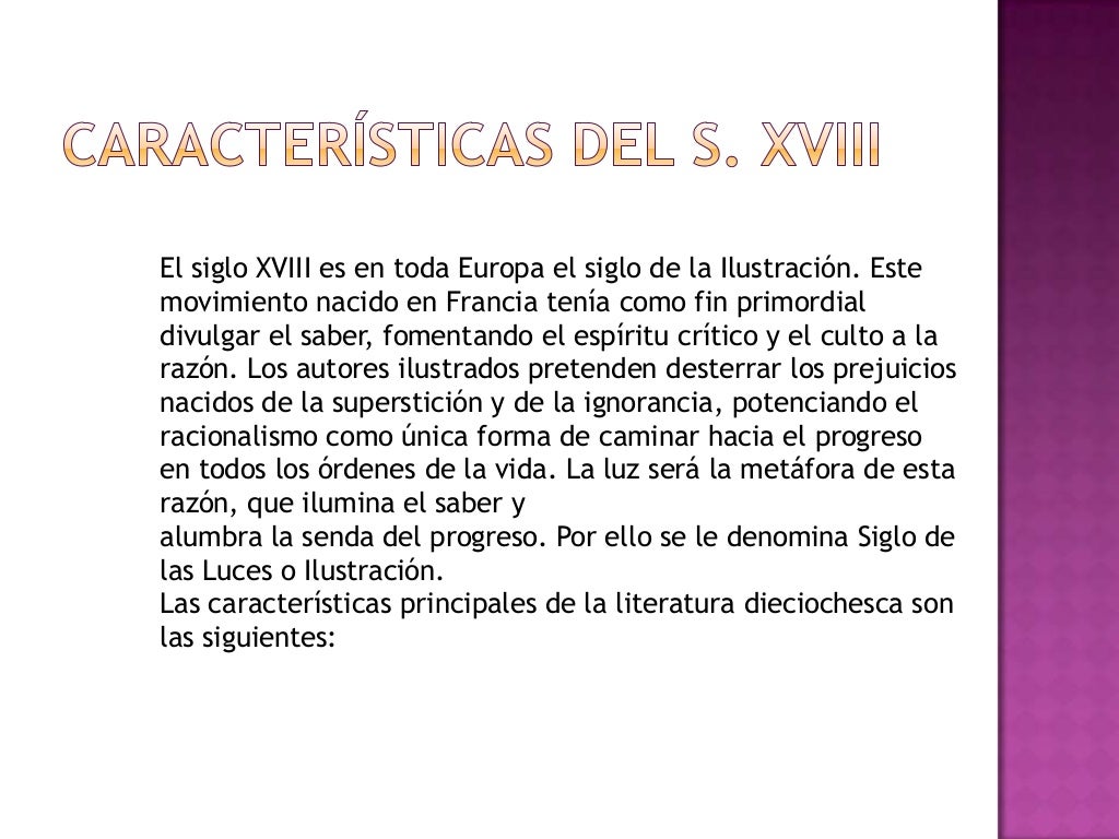 La literatura del siglo XVIII