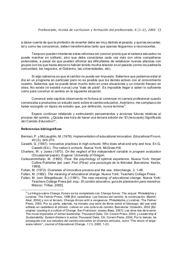 El significado del cambio educativo Michael Fullan