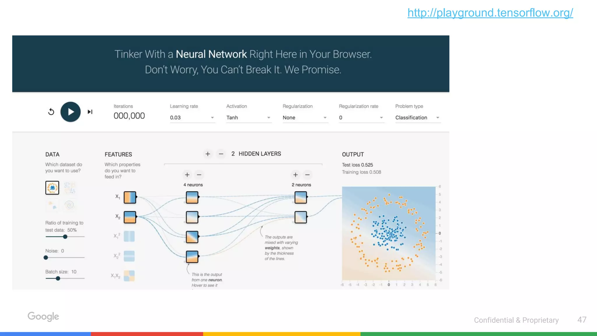 Confidential & Proprietary 47
http://playground.tensorflow.org/
 