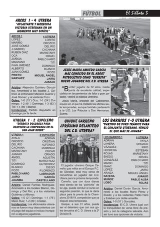 El Silbato 3fútbol
ARCOS 1
LÓPEZ
MARIÑO
JOSÉ GÓMEZ
J.GABRIEL
RUBÉN DÍAZ
OCA
ZUÑIGA
MANZANO
IVÁN JIMÉNEZ
ALBERTO
JUAN GÓMEZ...