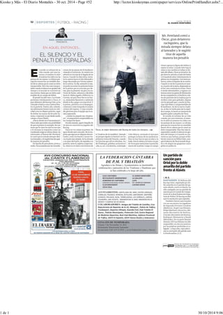 Kiosko y Más - El Diario Montañés - 30 oct. 2014 - Page #52 http://lector.kioskoymas.com/epaper/services/OnlinePrintHandler.ashx?... 
1 de 1 30/10/2014 9:06 
