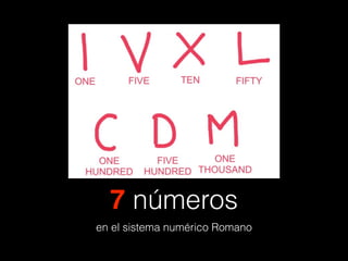 7 números
en el sistema numérico Romano
 