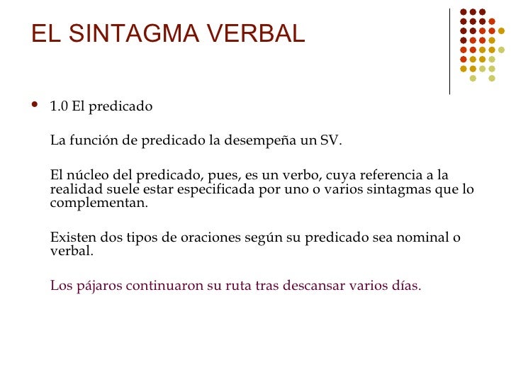 El sintagma verbal