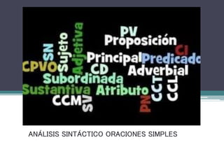 ANÁLISIS SINTÁCTICO ORACIONES SIMPLES
 