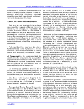 El sistema de control interno en la administracion tributaria | PDF