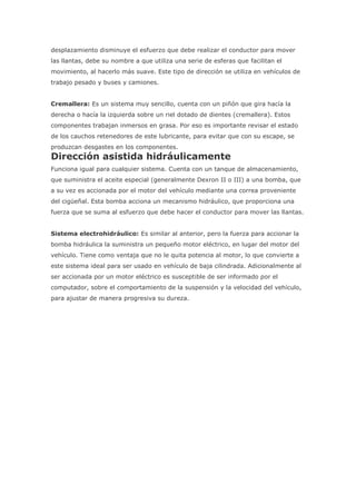 El sistema de dirección