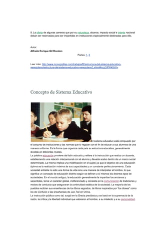 El sistema educativo venezolano | DOCX