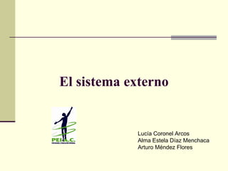 El sistema externo Lucía Coronel Arcos Alma Estela Díaz Menchaca Arturo Méndez Flores 