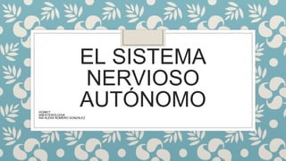 EL SISTEMA
NERVIOSO
AUTÓNOMO
HGR#17
ANESTESIOLOGIA
RIA ALEXA ROMERO GONZALEZ
 