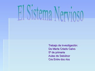 Trabajo de investigación:
De Marta Criado Calvo
5º de primaria
Aulas de Sebúlcor
Cra Entre dos rios
 