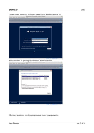 El sistema operativo de windows server 2012 | PDF