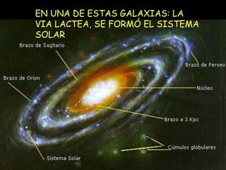 GALAXIA VIA LACTEA EN UNA DE ESTAS GALAXIAS: LA VIA LACTEA, SE FORMÓ EL SISTEMA SOLAR 