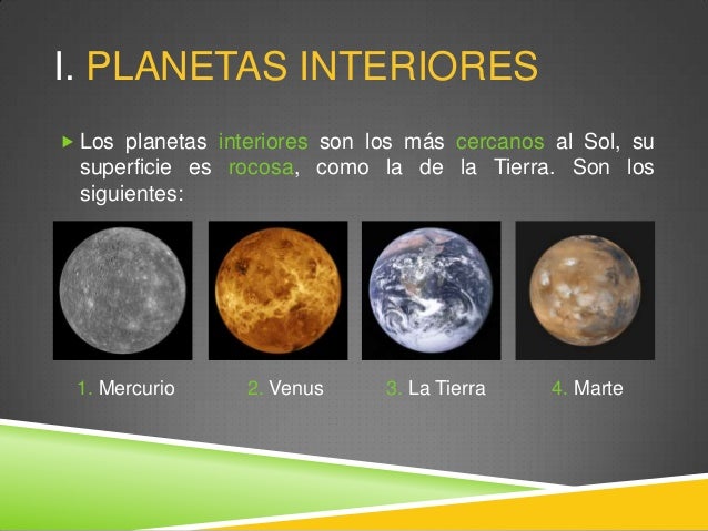 Resultado de imagen para planetas interiores y exteriores del sistema solar