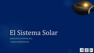 El Sistema Solar
GERALDINA FUENTES #12
DIANA MENJIVAR #24
 
