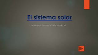 El sistema solar
ALUMNO: KEVIN FABRICIO MENDOZA RIVAS
 