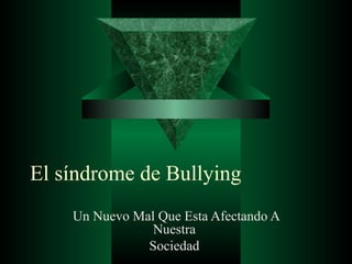 El síndrome de Bullying Un Nuevo Mal Que Esta Afectando A Nuestra  Sociedad  