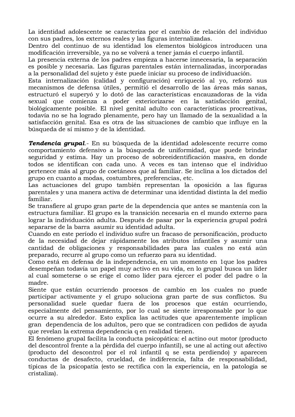 El síndrome de la adolescencia normal aberastury . knobel