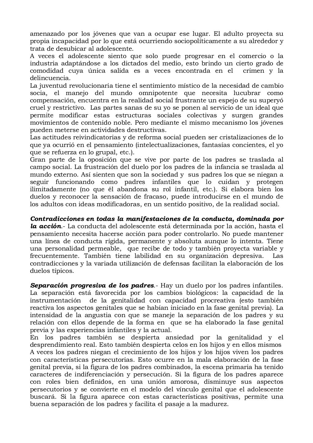 El síndrome de la adolescencia normal aberastury . knobel