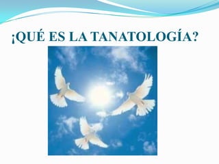 ¡QUÉ ES LA TANATOLOGÍA?
 