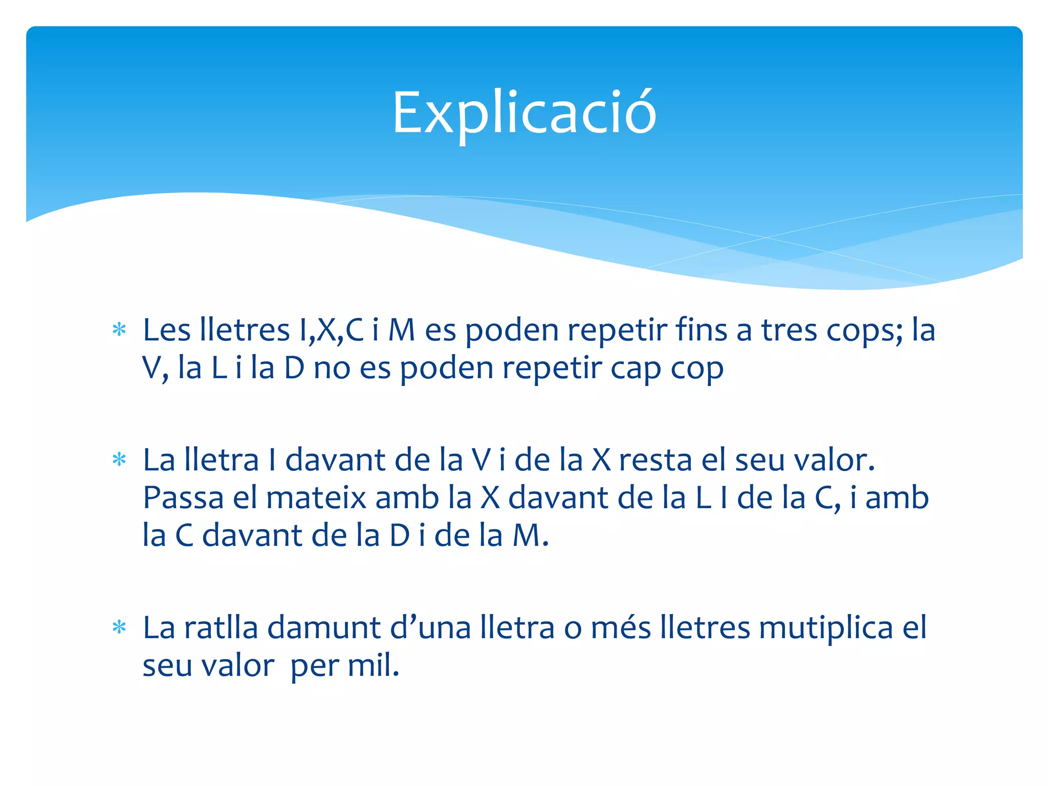 Els nombres romans PPT
