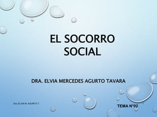 Dra. ELVIA M. AGURTO T. 1
TEMA N°02
EL SOCORRO
SOCIAL
DRA. ELVIA MERCEDES AGURTO TAVARA
 