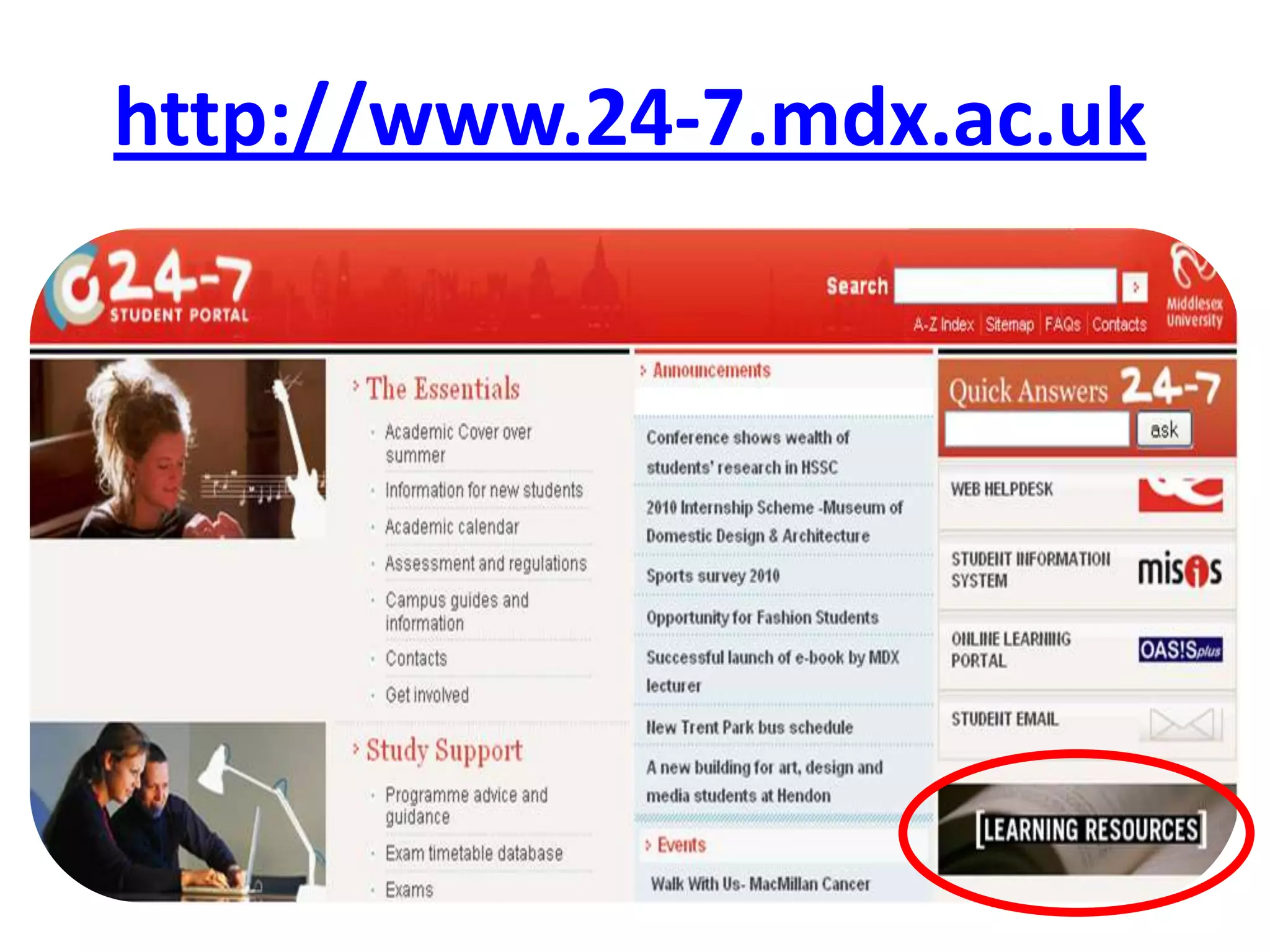 http://www.24-7.mdx.ac.uk