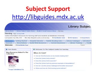 Subject Supporthttp://libguides.mdx.ac.uk
